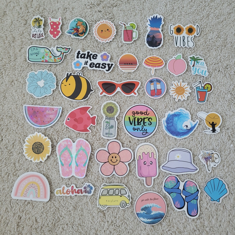 Summer Theme Colorful Sticker Set Junk Journal